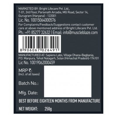 MuscleBlaze CreaPRO Creatine with Creapure, 250 gms / 0.55 lb (Fruit Punch)