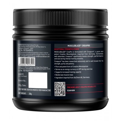 MuscleBlaze CreaPRO Creatine with Creapure, 250 gms / 0.55 lb (Fruit Punch)