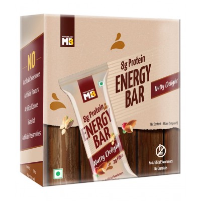MuscleBlaze Energy Bar, 6 Piece(s)/Pack Nutty Delight