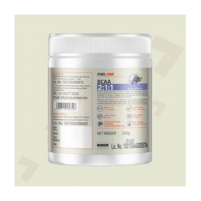 MuscleBlaze Fuel One BCAA 2:1:1, 5 g BCAAs(Grape Flavour) 250 gm