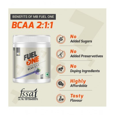MuscleBlaze Fuel One BCAA 2:1:1, 5 g BCAAs(Grape Flavour) 250 gm