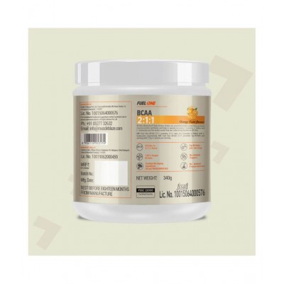 MuscleBlaze Fuel One BCAA 2:1:1, Nutrition for Performance, 5 g BCAAs (Orange Twist, 340 g / 0.74 lb, 50 Servings)