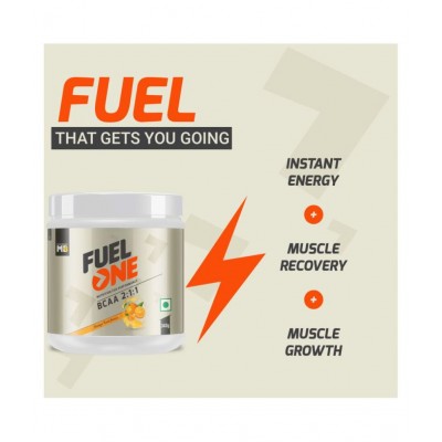 MuscleBlaze Fuel One BCAA 2:1:1, Nutrition for Performance, 5 g BCAAs (Orange Twist, 340 g / 0.74 lb, 50 Servings)