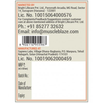 MuscleBlaze Fuel One Caffeine, Pre Workout Supplement (Orange, 75 g, 37 Servings)