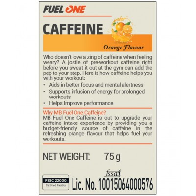 MuscleBlaze Fuel One Caffeine, Pre Workout Supplement (Orange, 75 g, 37 Servings)