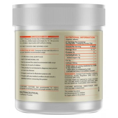 MuscleBlaze Fuel One Caffeine,75g Fruit Punch Flavour, 37 Servings