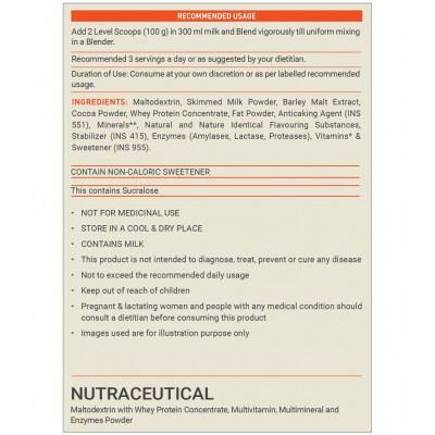 MuscleBlaze Fuel One Weight Gainer (Chocolate, 3 kg / 6.6 lb, 30 Servings)