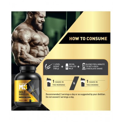 MuscleBlaze Gold Gainer XXL, 2.2 lb/1 Kg Chocolate Bliss
