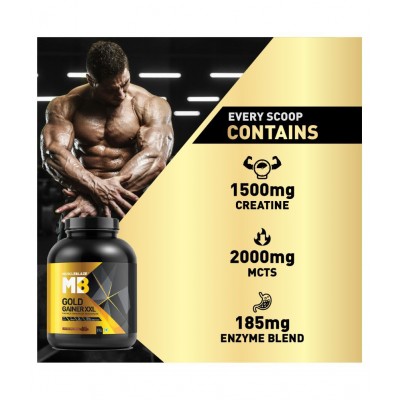 MuscleBlaze Gold Gainer XXL, 2.2 lb/1 Kg Chocolate Bliss