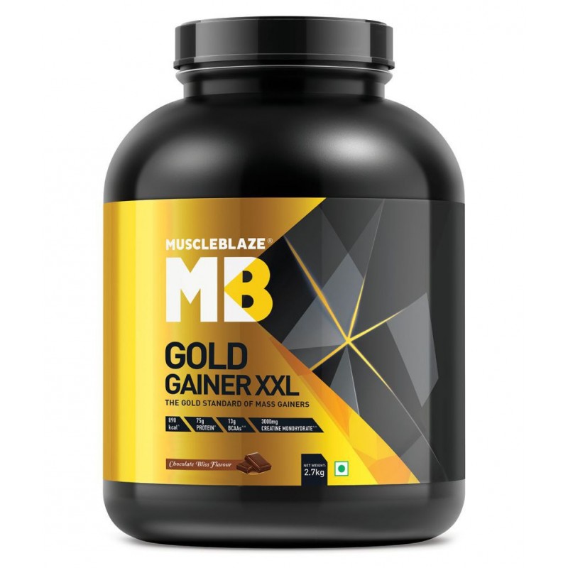 MuscleBlaze Gold Gainer XXL, 6.6 lb/2.7 Kg Chocolate Bliss