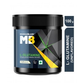 MuscleBlaze L- Glutamine, Post Workout Recovery, 5 g Glutamine (Unflavoured, 100 g, 20 Servings)