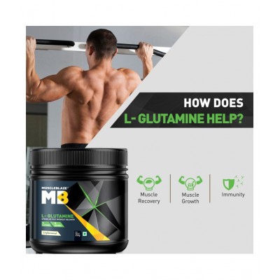 MuscleBlaze L- Glutamine, Post Workout Recovery, 5 g Glutamine (Unflavoured, 250 g, 50 Servings)