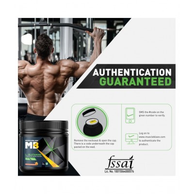 MuscleBlaze L- Glutamine, Post Workout Recovery, 5 g Glutamine (Unflavoured, 250 g, 50 Servings)