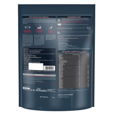 MuscleBlaze Mass Gainer XXL (Chocolate, 1 kg / 2.2 lb, 10 Servings)