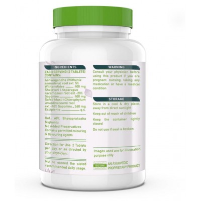 MuscleBlaze MuscleHerb, Ashwagandha, Shatavari and Safed Musli, For Muscle Gain, 60 Tablets