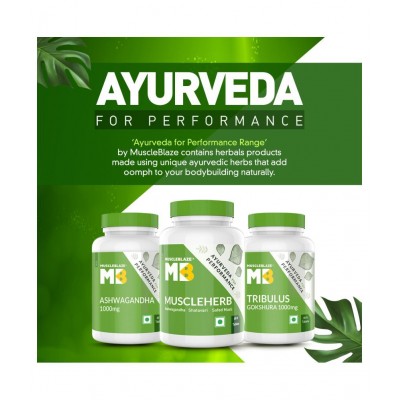 MuscleBlaze MuscleHerb, Ashwagandha, Shatavari and Safed Musli, For Muscle Gain, 60 Tablets