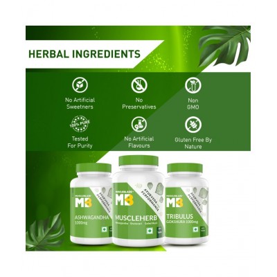MuscleBlaze MuscleHerb, Ashwagandha, Shatavari and Safed Musli, For Muscle Gain, 60 Tablets