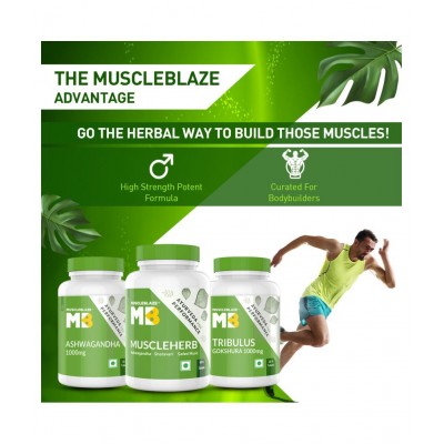 MuscleBlaze MuscleHerb, Ashwagandha, Shatavari and Safed Musli, For Muscle Gain, 60 Tablets