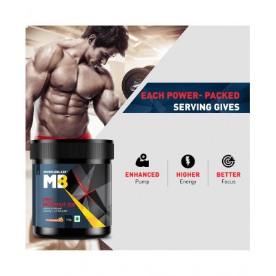 MuscleBlaze Pre Workout 200, 200mg Caffeine, 2200mg Citrulline (Fruit Splash, 100g, 20 servings)