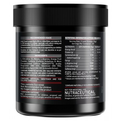 MuscleBlaze Pre Workout 200, 200mg Caffeine, 2200mg Citrulline (Green Apple, 100g, 20 servings)