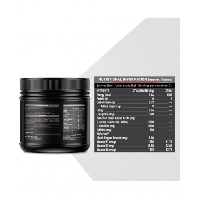 MuscleBlaze Pre Workout 300, 300 mg Caffeine, 3000 mg Citrulline (Melon Twist, 250 g, 31 Servings)