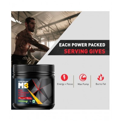 MuscleBlaze Pre Workout Ripped, 4000 mg Citrulline & L-Arginine, 500 mg L-Carnitine (Green Apple, 250 g, 27 Servings)