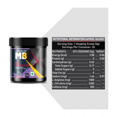 MuscleBlaze Pre Workout(Furious Grape) 100 gm