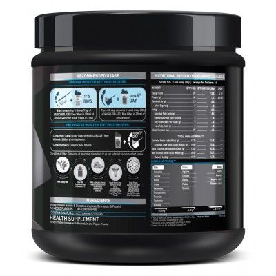 MuscleBlaze Raw Whey Isolate 90% with Digestive Enzymes (Unflavoured, 500 g / 1.1 lb, 16 Servings)