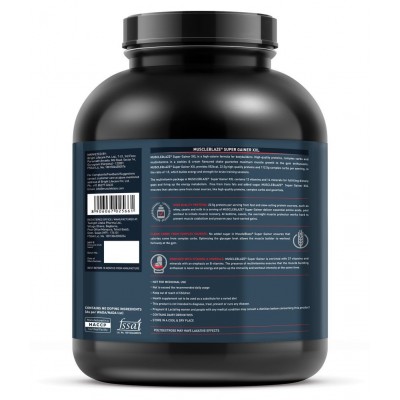 MuscleBlaze Super Gainer XXL, For Muscle Mass Gain (Cookies & Cream, 3 kg / 6.6 lb, 30 Servings)
