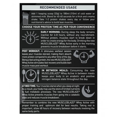 MuscleBlaze Whey Active ,1 kg / 2.2 lbs Chocolate
