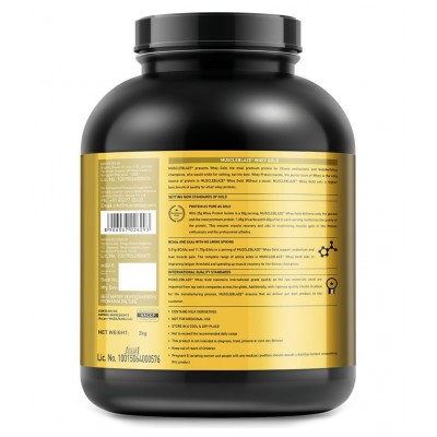 MuscleBlaze Whey Gold, 100% Whey Protein Isolate, Labdoor USA Certified (Gourmet Vanilla, 2 kg / 4.4 lb, 66 Servings)