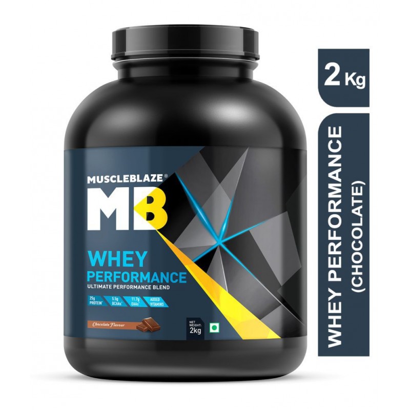 MuscleBlaze Whey Performance (Chocolate, 2 kg / 4.4 lb, 55 Servings)