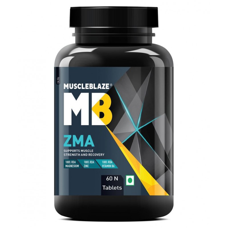 MuscleBlaze ZMA, For Muscle Strength & Recovery,100% RDA of Zinc, Magnesium Aspartate and Vitamin B6, 60 Tablets MuscleBlaze ZMA, For Muscle Strength & Recovery,100% RDA of Zinc, Magnesium Aspartate and Vitamin B6, 60 Tablets