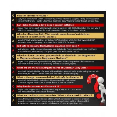 MuscleXP Daily Vital Multivitamin With 25 Vitamins & Minerals, 5 Super Antioxidants & Ginseng, 60 Tablets