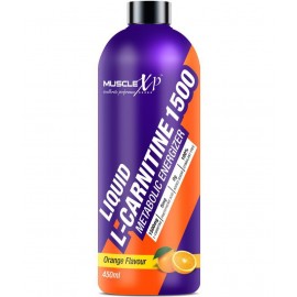 MuscleXP Liquid L-Carnitine 1500, Metabolic Energizer, No Added Sugar, 100% Stimulant Free, Orange Flavor - 450ml