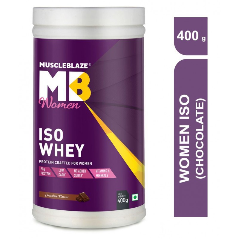 Muscleblaze Women Iso-Low Carb 100% Whey Protein Isolate (Chocolate, 400 gm / 0.88 lb)