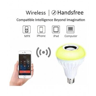 Music and Light Bulb, E27 & B22 LED Light Bulb With Bluetooth Speaker RGB Self Changing Color Lamp Built-In Audio Speaker