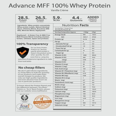 MyFitFuel Advance MFF 100% Whey Protein 1 kg