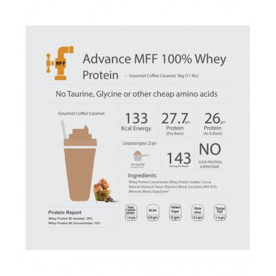 MyFitFuel Advance MFF 100% Whey Protein 5Kg, Coffee Caramel 5 kg Pack of 5