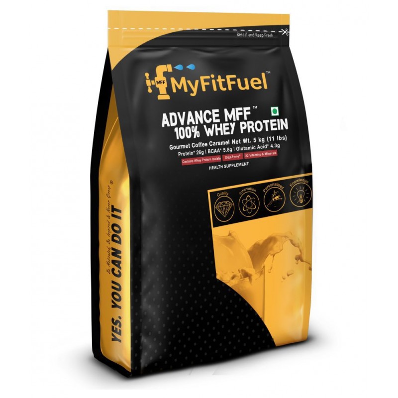 MyFitFuel Advance MFF 100% Whey Protein 5Kg, Coffee Caramel 5 kg Pack of 5