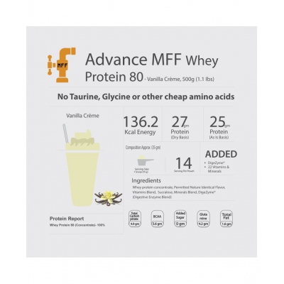 MyFitFuel Advance MFF Whey Protein 80 500 gm MyFitFuel Advance MFF Whey Protein 80 500 gm