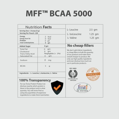 MyFitFuel BCAA 5000 (2:1:1) 600 gm