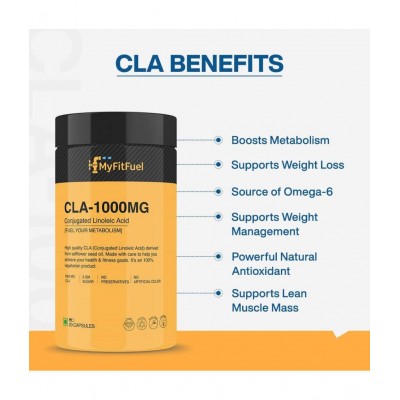 MyFitFuel CLA 1000mg, Weight Management For Men & Women 180 no.s Fat Burner Capsule
