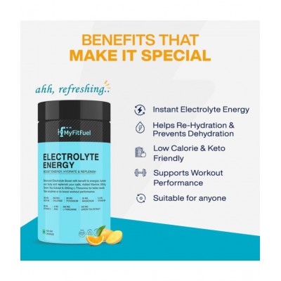 MyFitFuel Electrolyte Energy, Hydration & Replenishment. + Green Tea Extract, L-Threonine Better Performance Energy Drink for Adult 200 gm