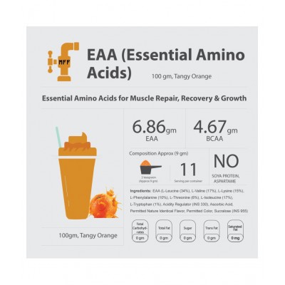 MyFitFuel Essential Amino Acid 100g, Tangy Orange 100 gm