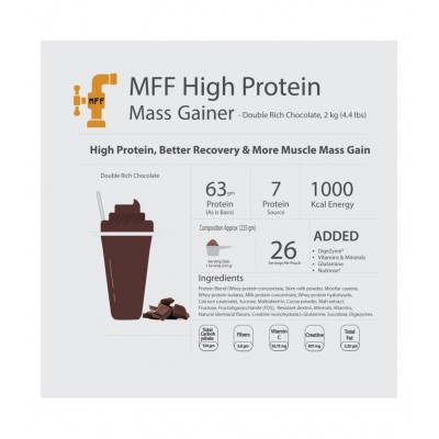 MyFitFuel High Protein Mass Gainer 2 kg, Vanilla Crème 2 kg Mass Gainer Powder Pack of 2