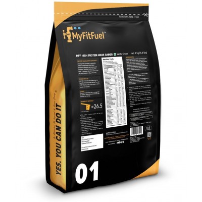 MyFitFuel High Protein Mass Gainer 2 kg, Vanilla Crème 2 kg Mass Gainer Powder Pack of 2