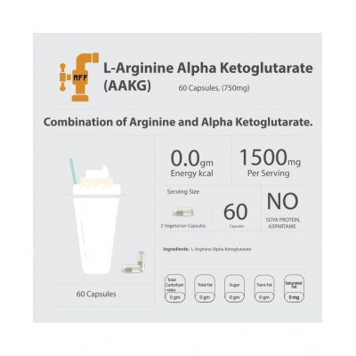 MyFitFuel L-Arginine Alpha-Ketoglutarate (60 Capsules) 750 mg 60 no.s