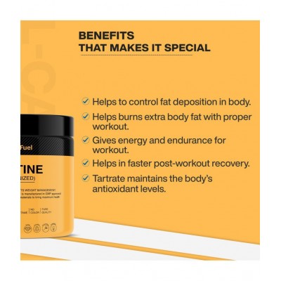 MyFitFuel L-Carnitine L-Tartrate (2000mg) Weight Management 200 gm Fat Burner Powder