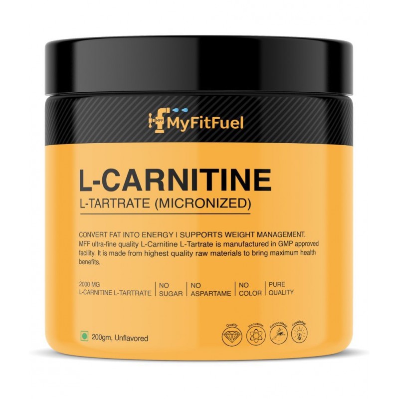 MyFitFuel L-Carnitine L-Tartrate (2000mg) Weight Management 200 gm Fat Burner Powder